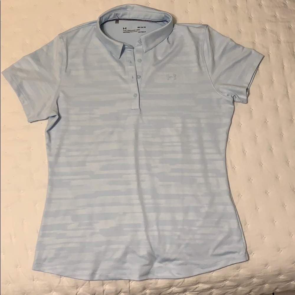 Under armour light blue polo shirt